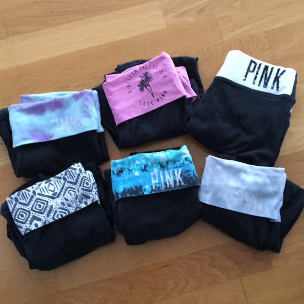 6 Pink Capri Leggings